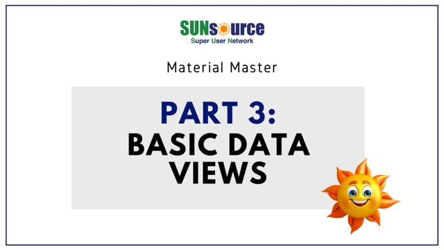 Material Master Part 3: Basic Data Views