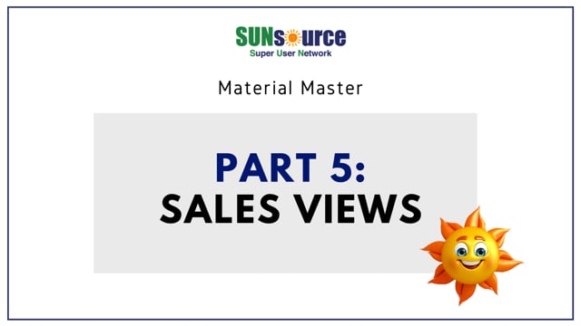 Material Master Part 5: Sales Views