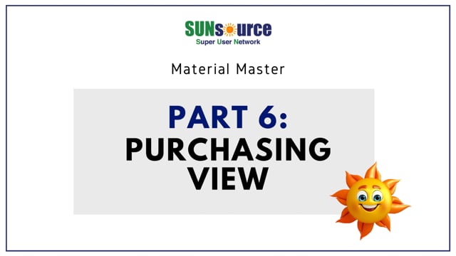 Material Master Part 6: Purchasing View