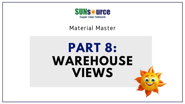 Material Master Part 8: Warehouse Views