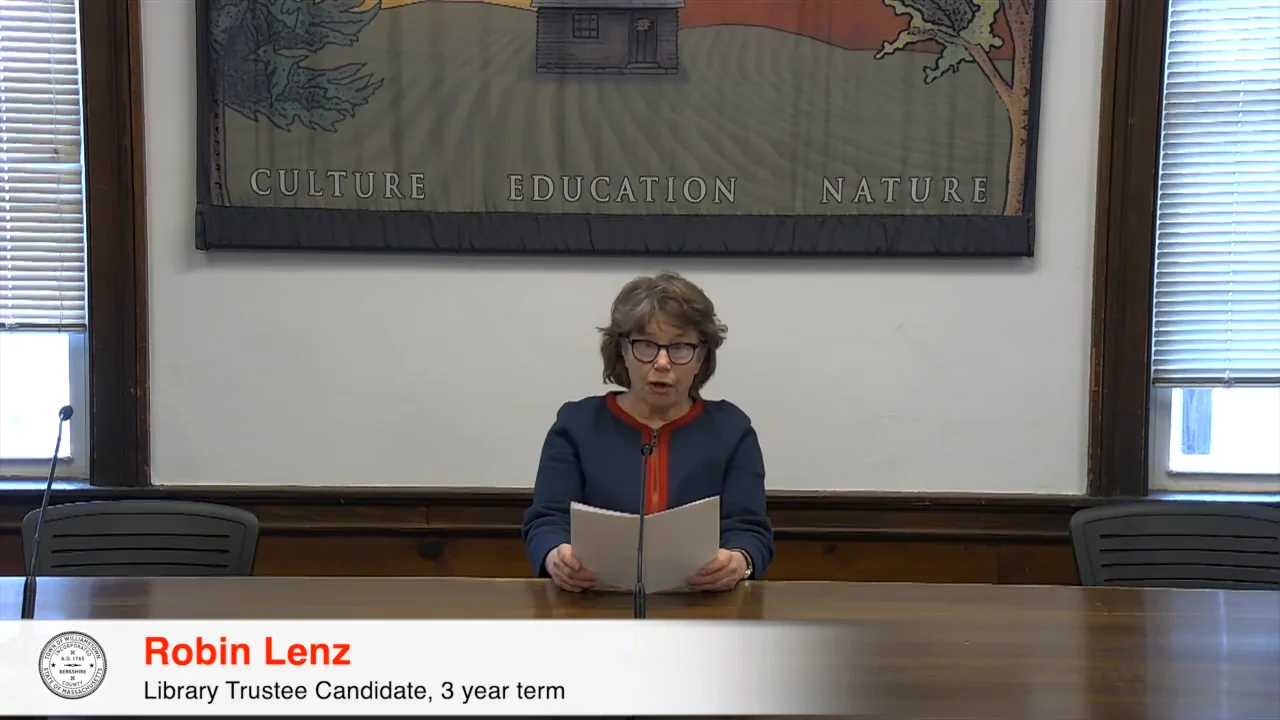 Meet the Candidate - Robin Lenz, Library Trustee on Vimeo