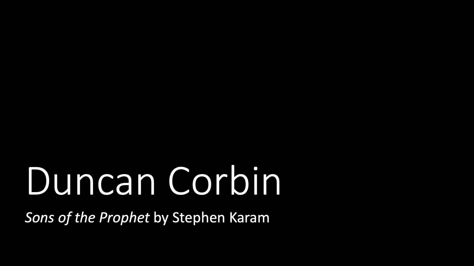 Duncan Corbin: Sons of the Prophet
