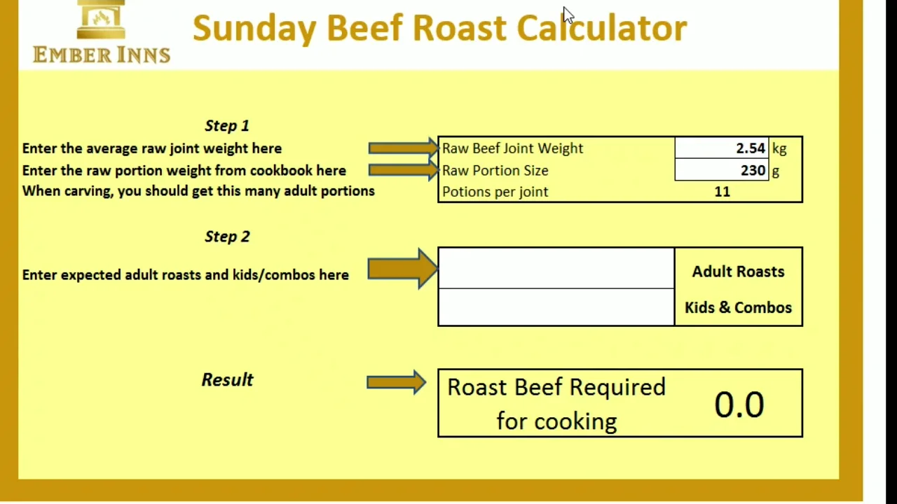 Ember Sunday Roast Beef calculator user guide on Vimeo