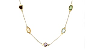 8.40 ct. t.w. Multi-Stone Station Necklace in 18kt Gold Over Sterling