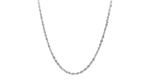 2mm Sterling Silver Rope Chain Necklace
