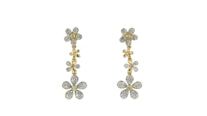50 ct. t.w. Diamond Daisy Drop Earrings in 18kt Gold Over Sterling