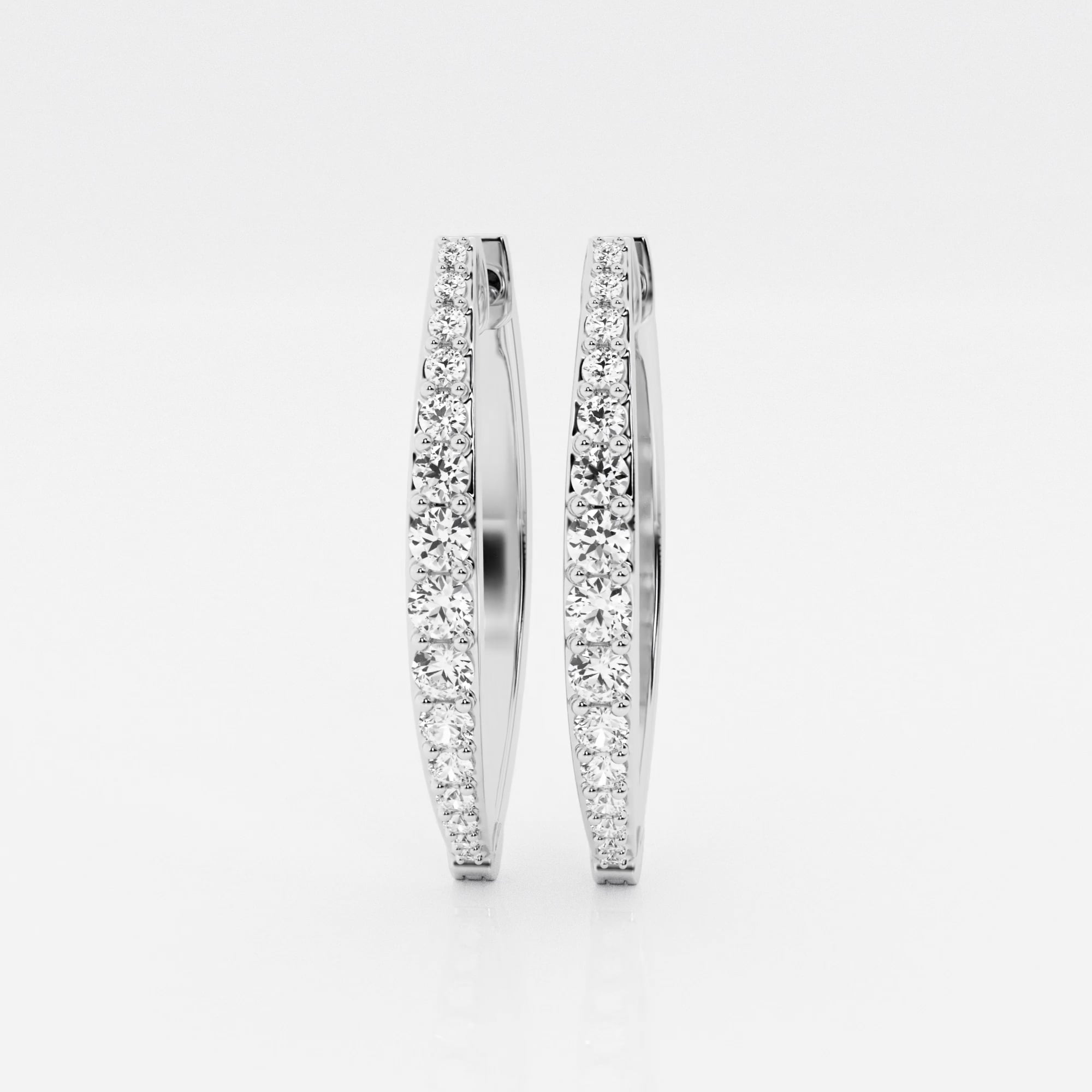 Viola Marquise Double Sided Diamond Hoop Earrings 2.60 CTW 18K White Gold