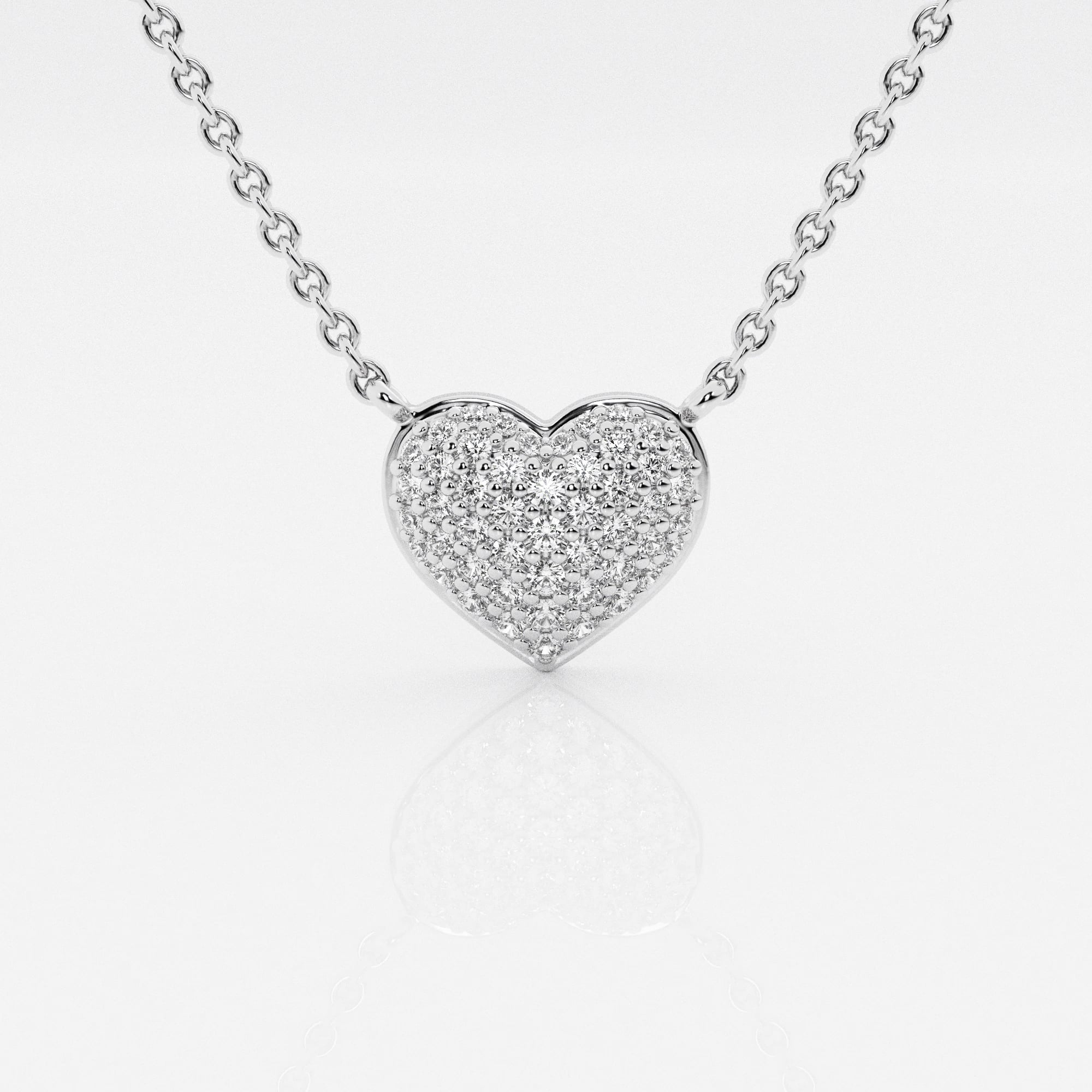 product video for 1/4 ctw Round Lab Grown Diamond Petite Pave Heart Pendant with Adjustable Chain