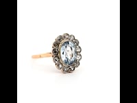 Spinel, diamant, 18kt, platina ring 13316-8134