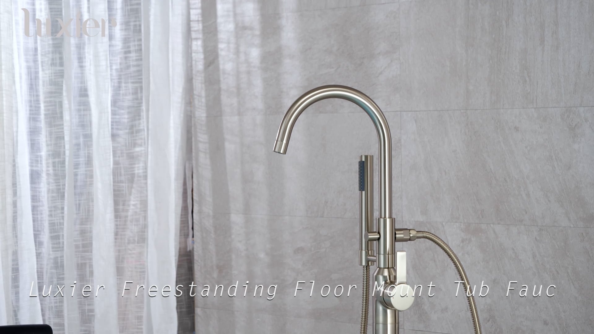 Luxier FTF01 SingleHandle Tub Filler Faucet with Hand Shower