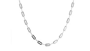 Italian Sterling Silver Paper Clip Link Necklace