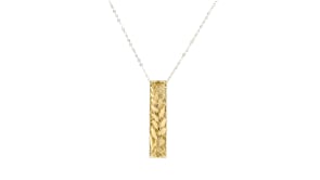 Italian 14kt Yellow Gold Vine Bar Necklace