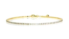 2.70 ct. t.w. CZ Tennis Anklet in 18kt Gold Over Sterling