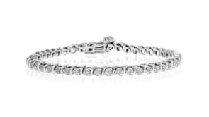 1.00 ct. t.w. Diamond Cluster Tennis Bracelet in Sterling Silver