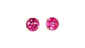3.00 ct. t.w. Pink Topaz Post Earrings in 14kt Yellow Gold