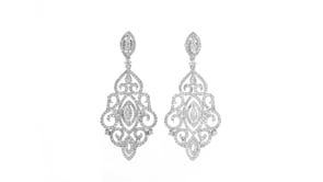 2.00 ct. t.w. Diamond Scrollwork Drop Earrings in Sterling Silver