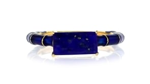 Lapis and Dark Blue Enamel Ring in 18kt Gold Over Sterling