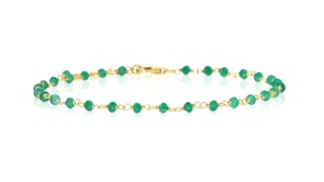 Green Chalcedony Anklet in 18kt Gold Over Sterling