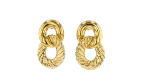 Italian Andiamo 14kt Yellow Gold Over Resin Drop Earrings