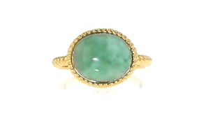 Jade Rope Ring in 18kt Gold Over Sterling