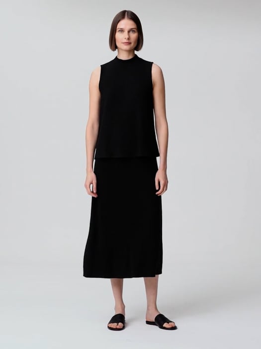 Ribbed Organic Cotton Blend A-Line Skirt | EILEEN FISHER Ribbed Organic Cotton Blend A-Line Skirt | EILEEN FISHER