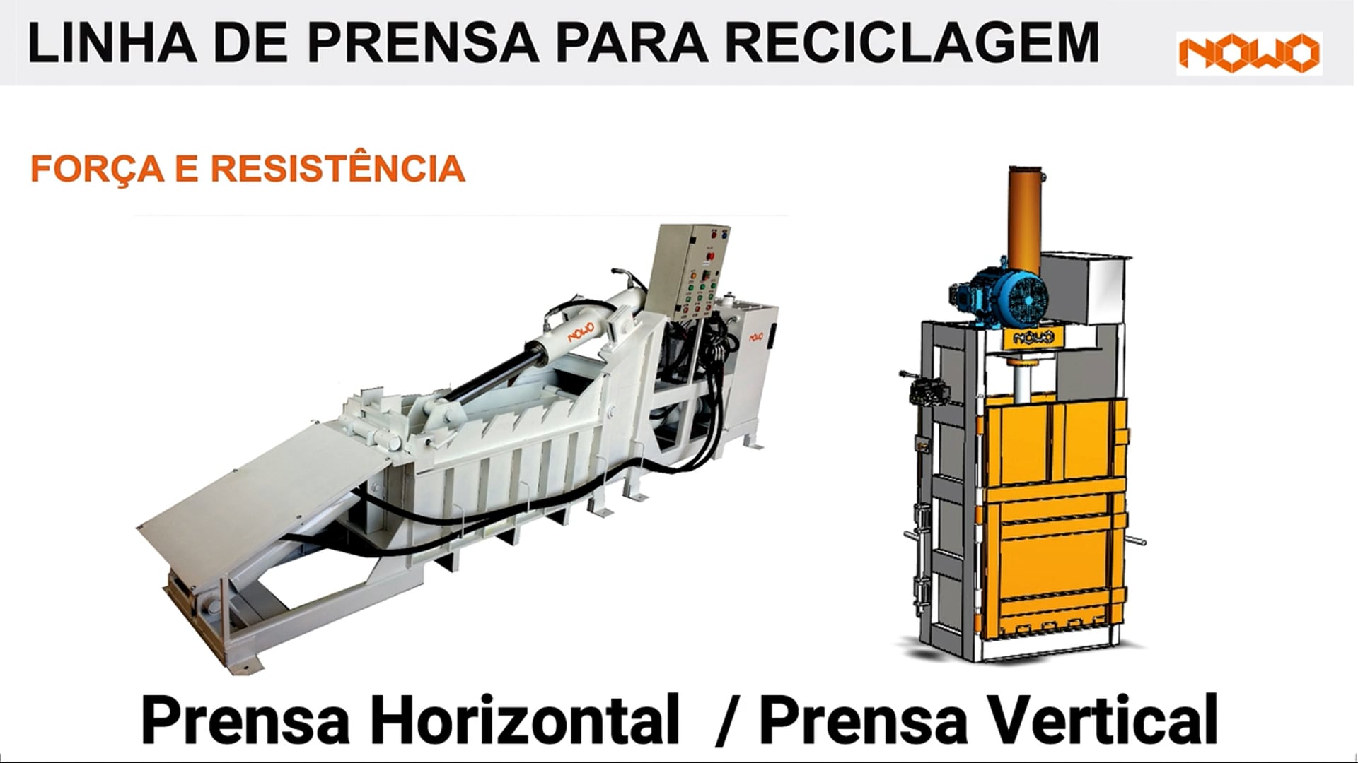 Prensa Hidráulica Vertical e Horizontal Enfardadeira reciclagem