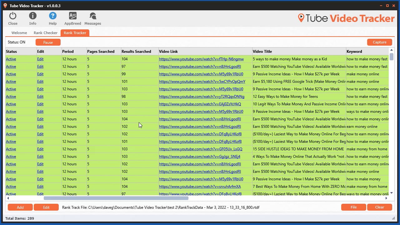 7 Tube Tracker rank tracker 2 on Vimeo