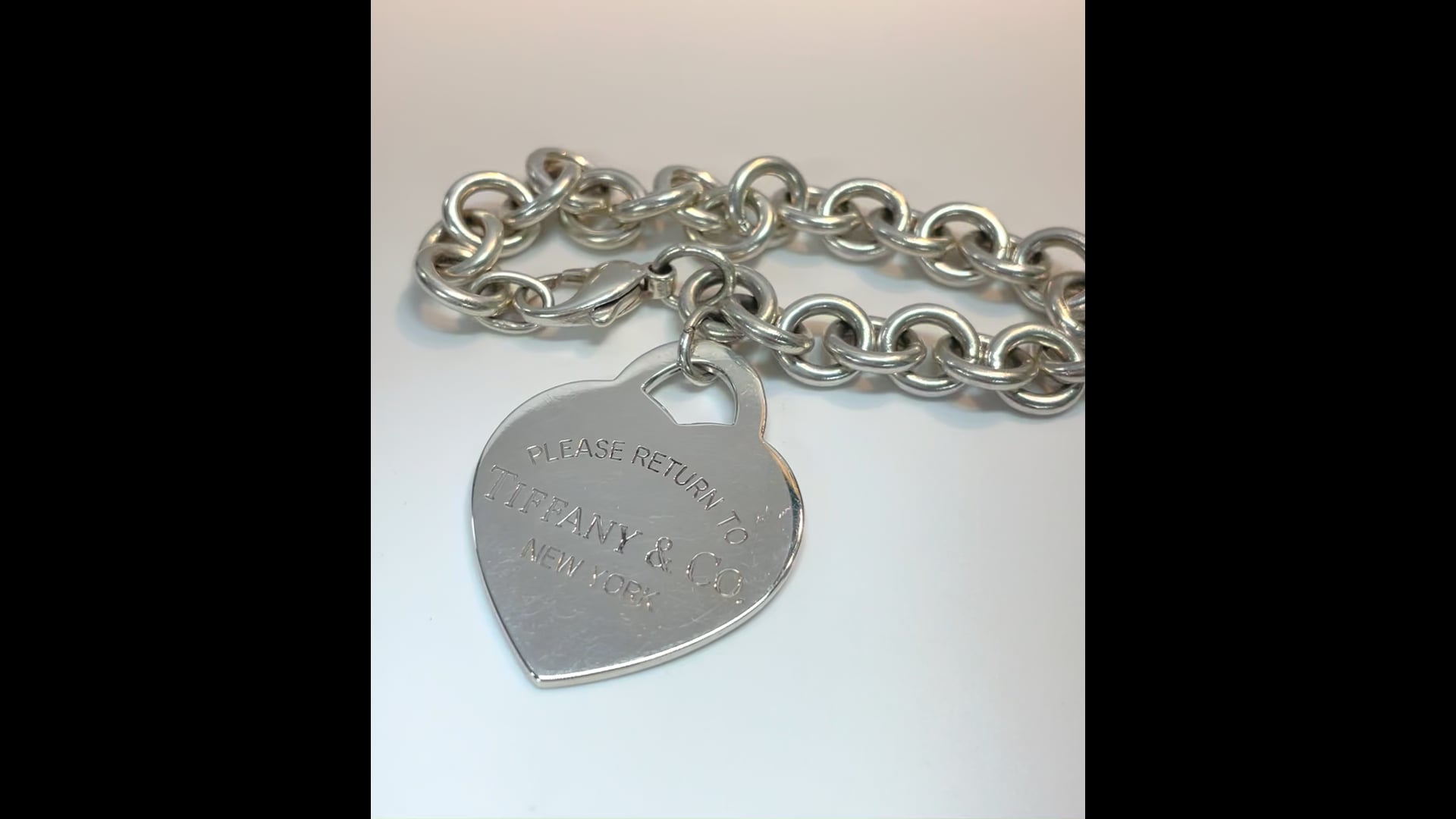 Tuscany Silver Collana da Donna in Argento Sterling con Cuore Aperto e Chiusura T-Bar da 44,5 cm/17,5