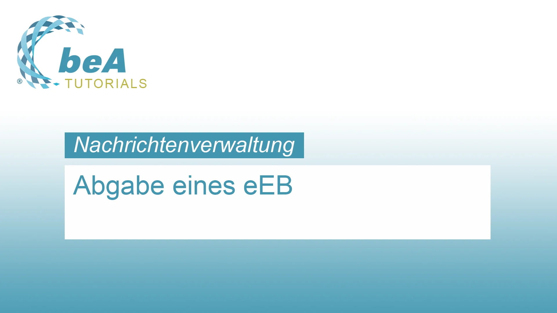 beA // Nachrichten // Abgabe eines eEB