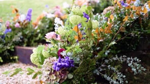 Floral staircase in the Cotswolds