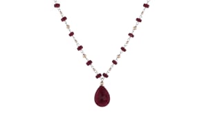 24.00 ct. t.w. Ruby Station Necklace in 14kt Yellow Gold