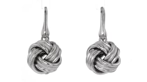 Italian Sterling Silver Love Knot Drop Earrings