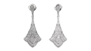 33 ct. t.w. Diamond Art Deco-Style Drop Earrings in Sterling Silver