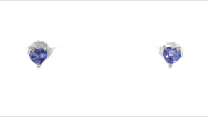 90 ct. t.w. Tanzanite Heart Stud Earrings in Sterling Silver
