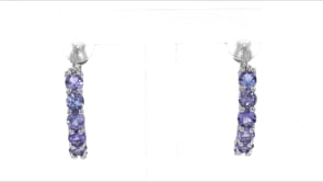4.50 ct. t.w. Tanzanite Hoop Earrings in Sterling Silver