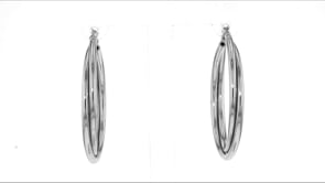 Italian Sterling Silver Overlapping Hoop Earrings