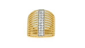 50 ct. t.w. Diamond Multi-Row Ring in 18kt Gold Over Sterling