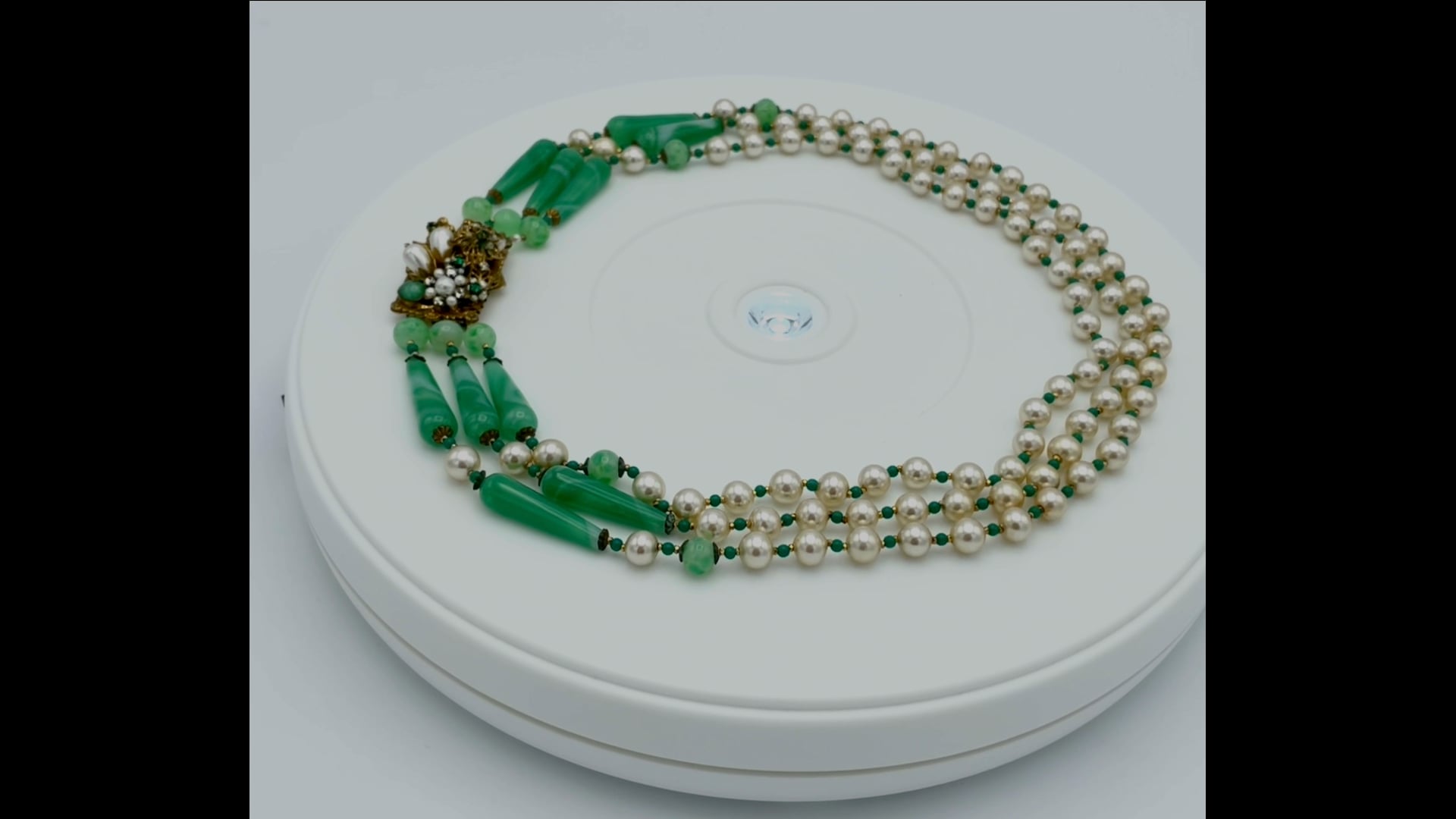 Collana Fatta A Mano In Giada Verde, Perle D'acqua Dolce, Gioielli - Foto 5