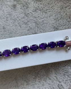 Vidéo: Bracelet Améthyste Forme Ovale et Argent 925