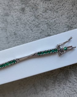 Video: Bracciale Smeraldo Argento Massiccio 925