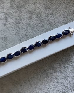 Video: 925 Sterling Silver Sapphire Bracelet