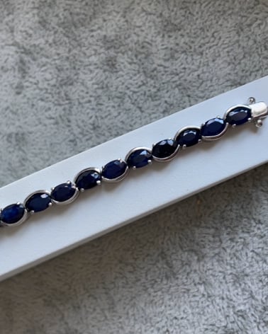 Video: 925 Sterling Silver Sapphire Bracelet