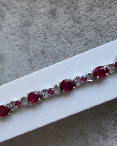 Video: 925 Sterling Silver Ruby Bracelet