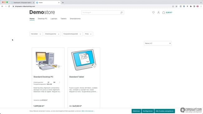 Footer-Navigation erstellen