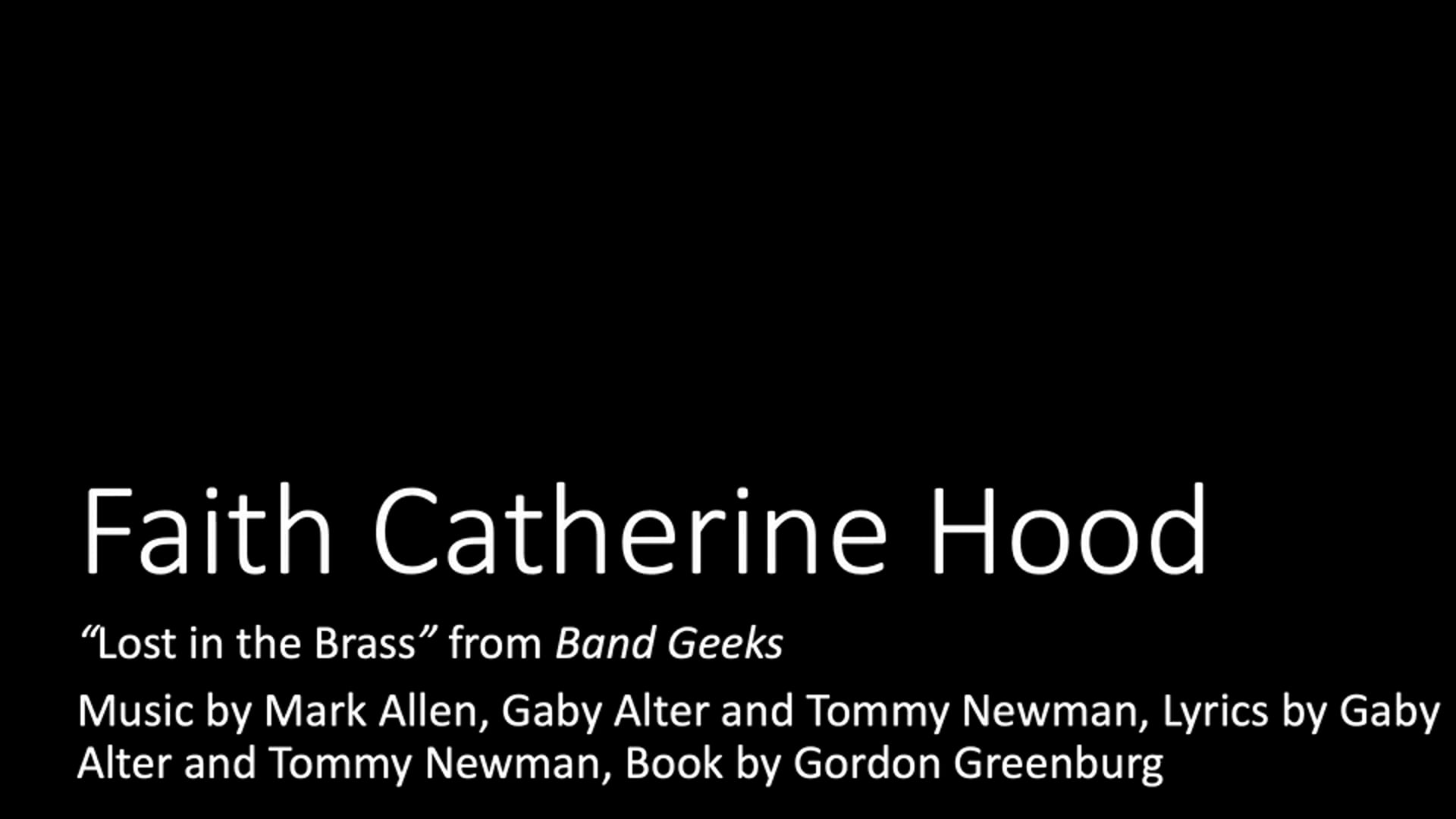 Faith Catherine Hood: Lost in the Brass
