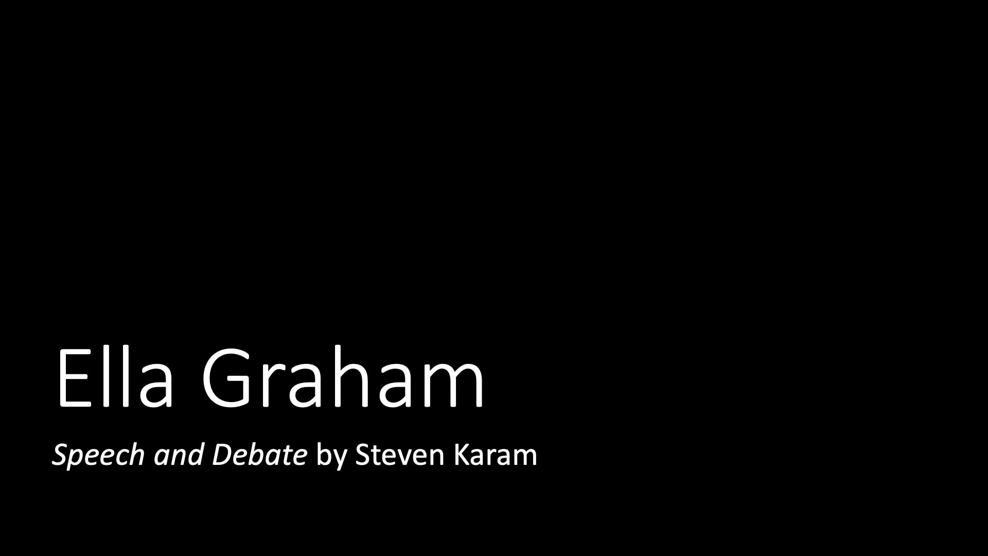 Ella Graham: Speech and Debate