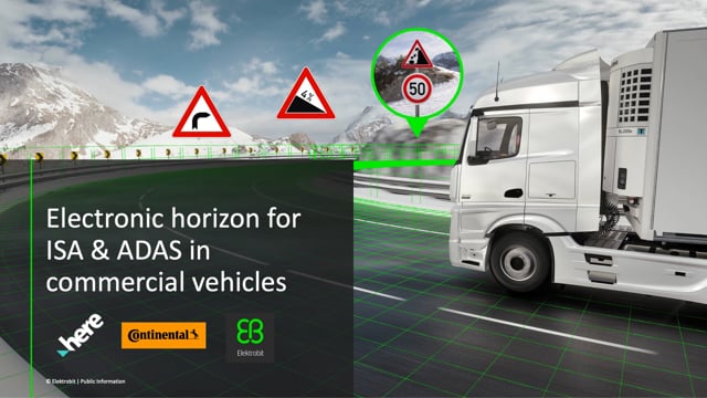 Electronic horizon for ISA and ADAS in commercial vehicles