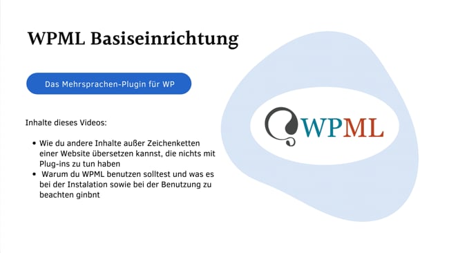 WPML Basiseinrichtung