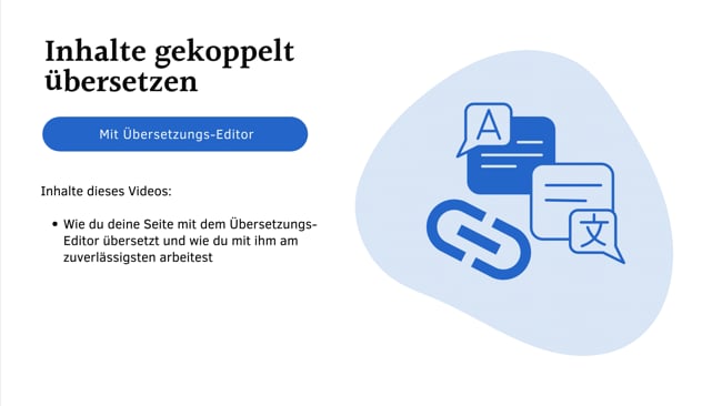 Inhalte gekoppelt im Übersetzungs-Editor