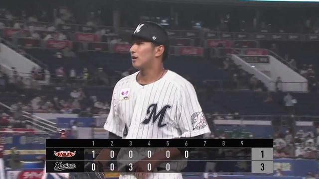 【6回表】最後は3者凡退!! マリーンズ・本前郁也 6回1失点の好投を見せる!! 2022年4月27日 千葉ロッテマリーンズ 対 東北楽天ゴールデンイーグルス